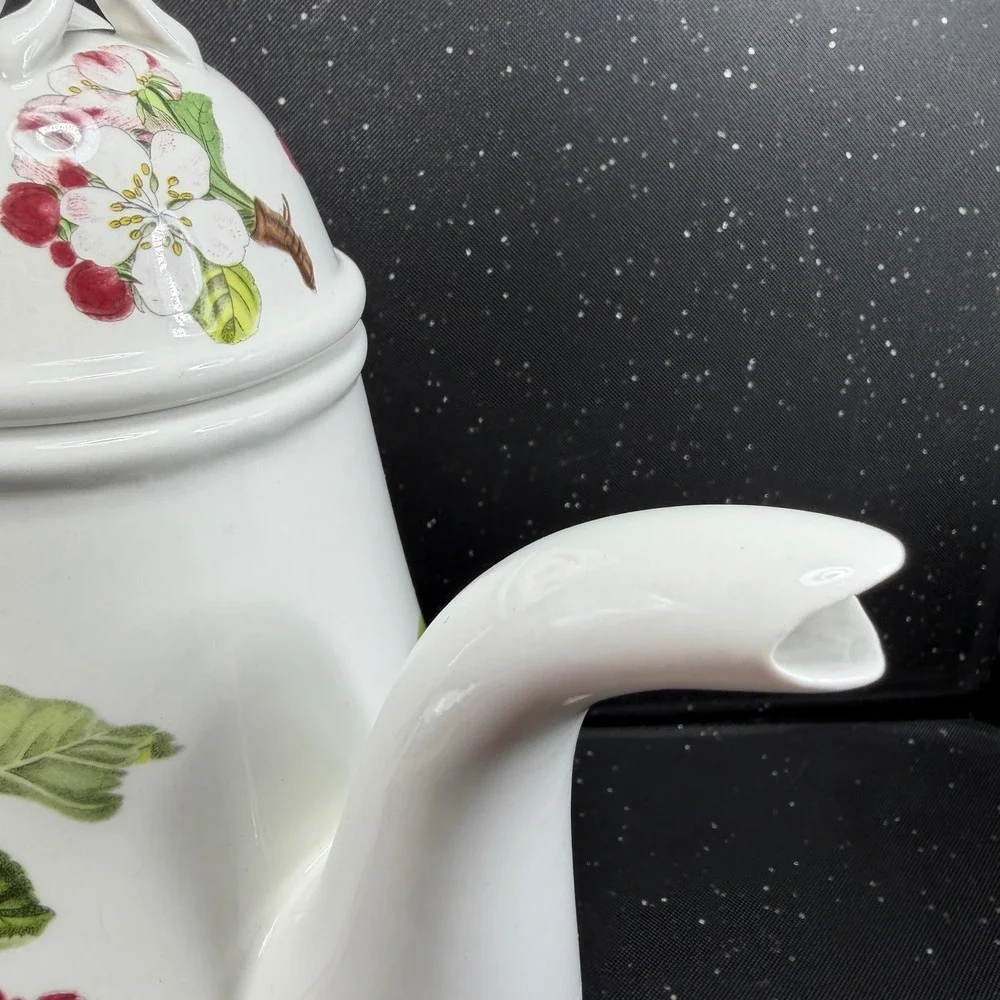 Portmeirion Pomona Coffee Pot Ingestrie Pippin Apple Botanical Made in England